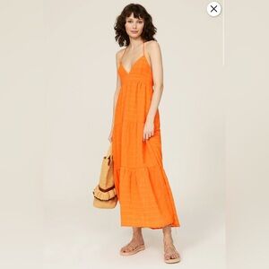 Slate and Willow orange maxi halter dress